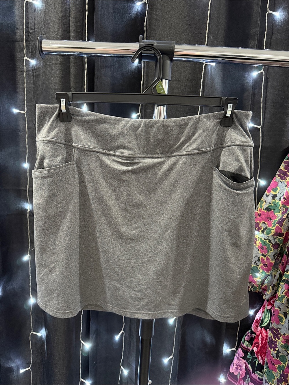 adidas Gray Athletic Mini Skirt with Pockets